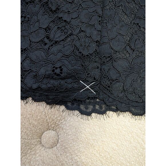 Talbots Black Floral Lace Pencil Skirt Size 16 Preppy Coquette Romantic - Picture 7 of 9